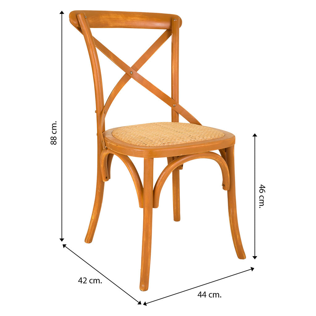 SILLA DE MADERA Y ASIENTO DE RATAN 23344