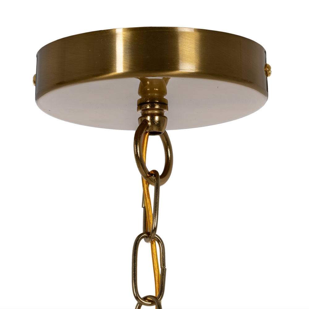 LÁMPARA TECHO ORO METAL / CRISTAL 35 X 35 X 72 CM