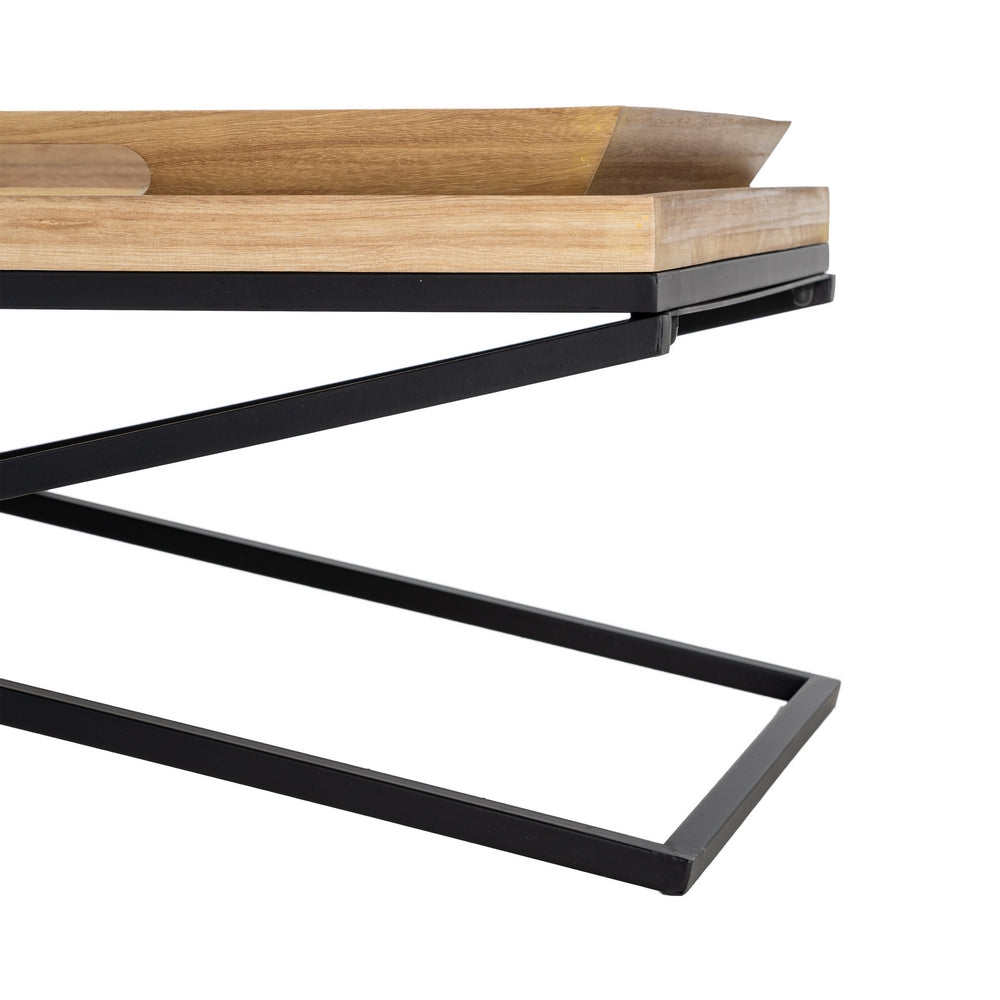 MESA CENTRO NATURAL-NEGRO MADERA-METAL 113 X 50 X 36,50 CM