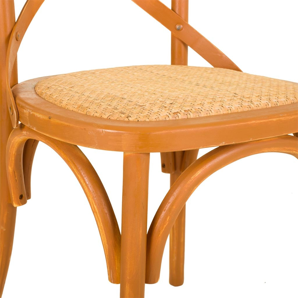 SILLA DE MADERA Y ASIENTO DE RATAN 23344