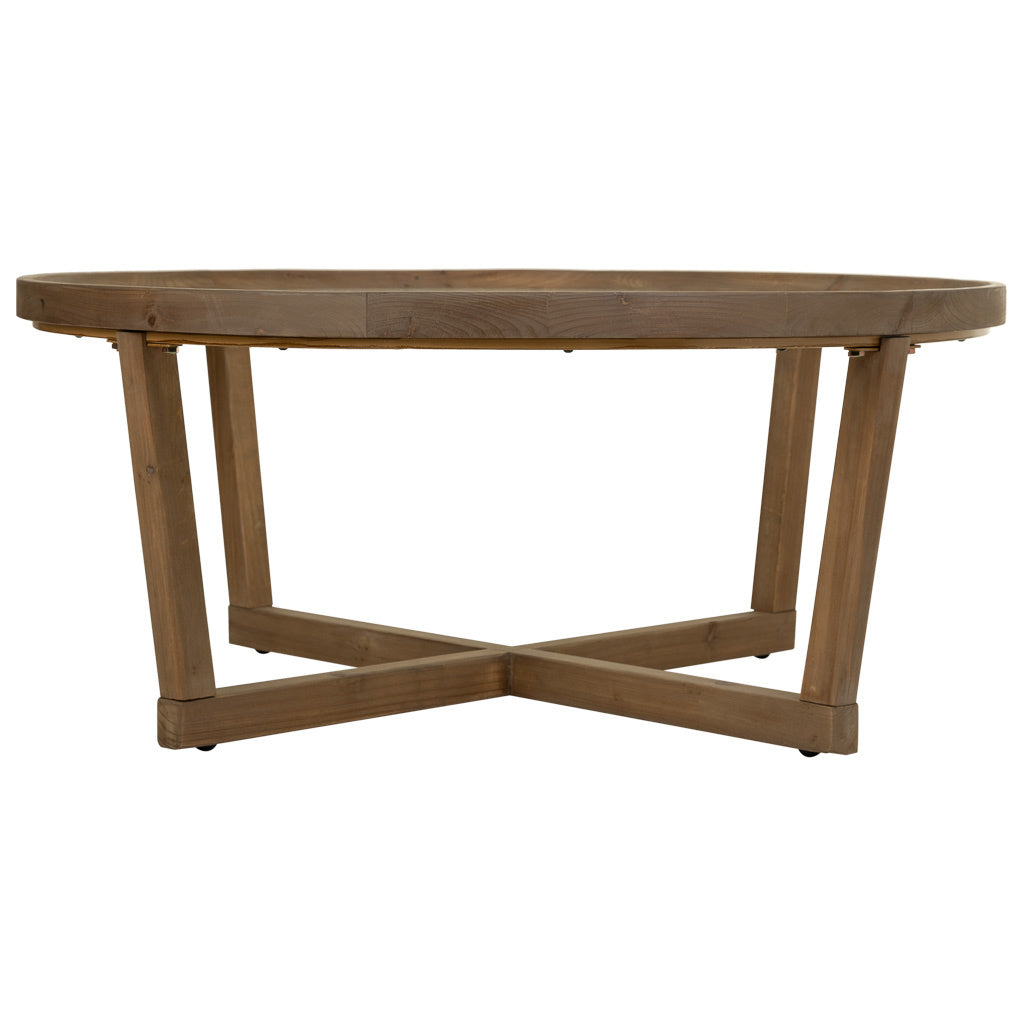 KIT MESA DE CENTRO DE MADERA Y CRISTAL MARRON