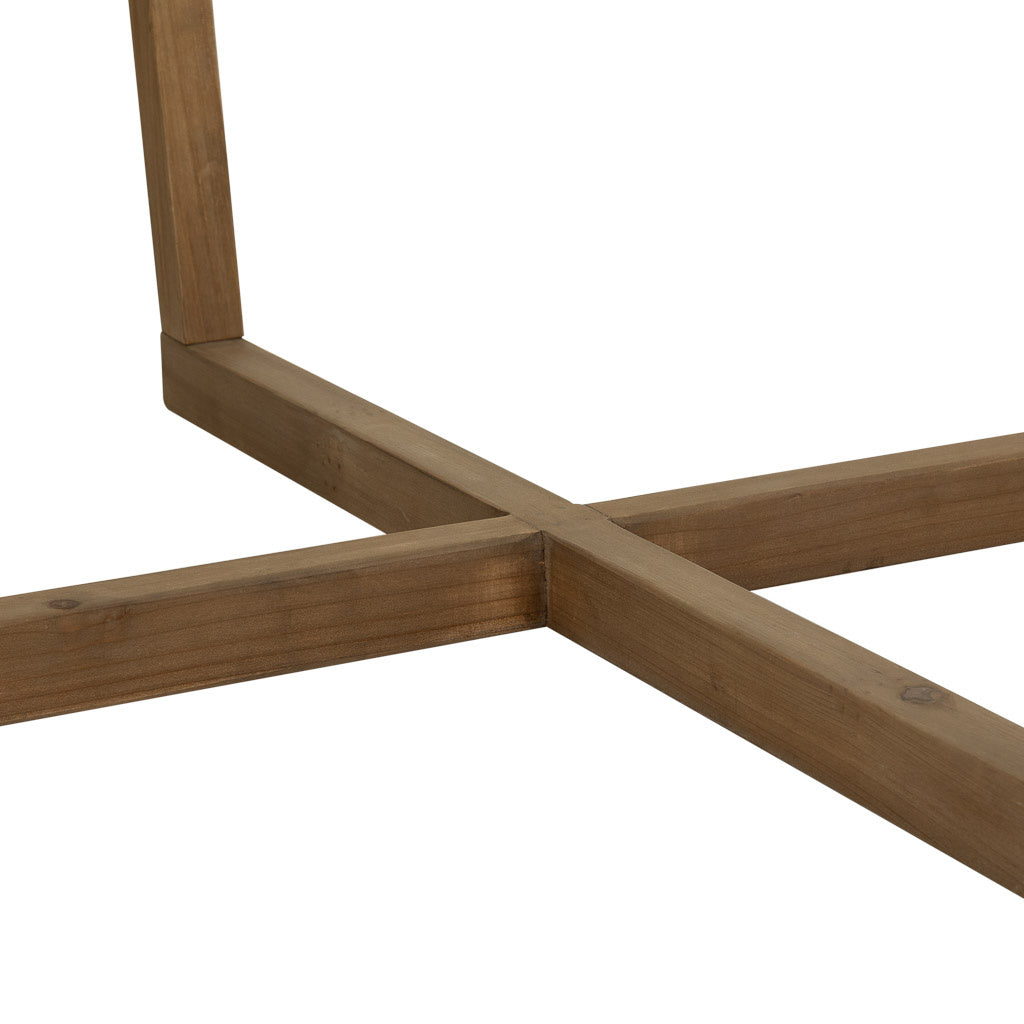 KIT MESA DE CENTRO DE MADERA Y CRISTAL MARRON