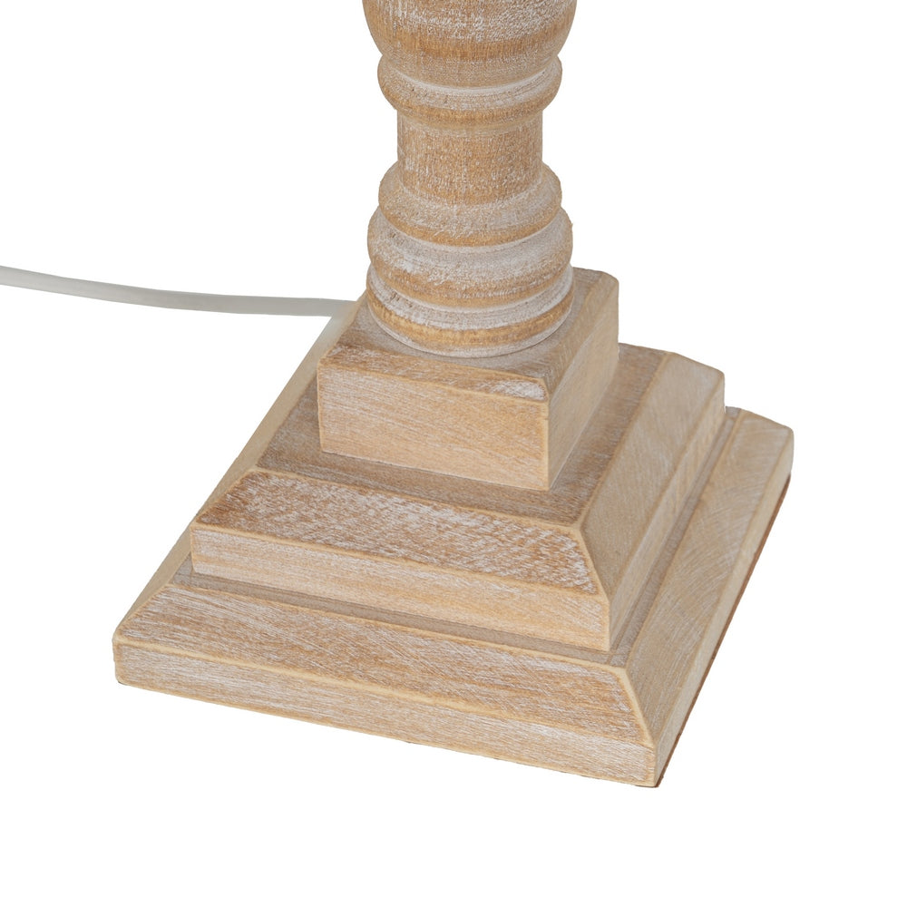 LÁMPARA MESA NATURAL MADERA / TEJIDO 40 X 40 X 82,50 CM