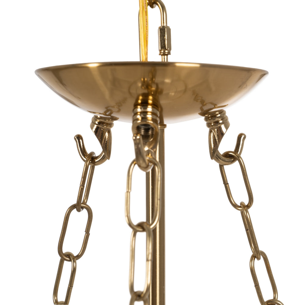 LÁMPARA TECHO ORO METAL / CRISTAL 28 X 28 X 53 CM