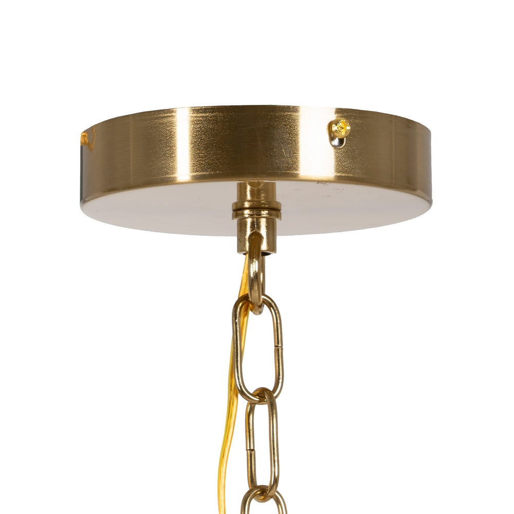 LÁMPARA TECHO ORO METAL / CRISTAL 28 X 28 X 53 CM