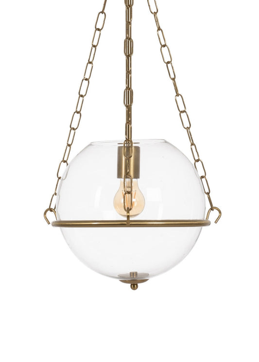 LÁMPARA TECHO ORO METAL / CRISTAL 28 X 28 X 53 CM