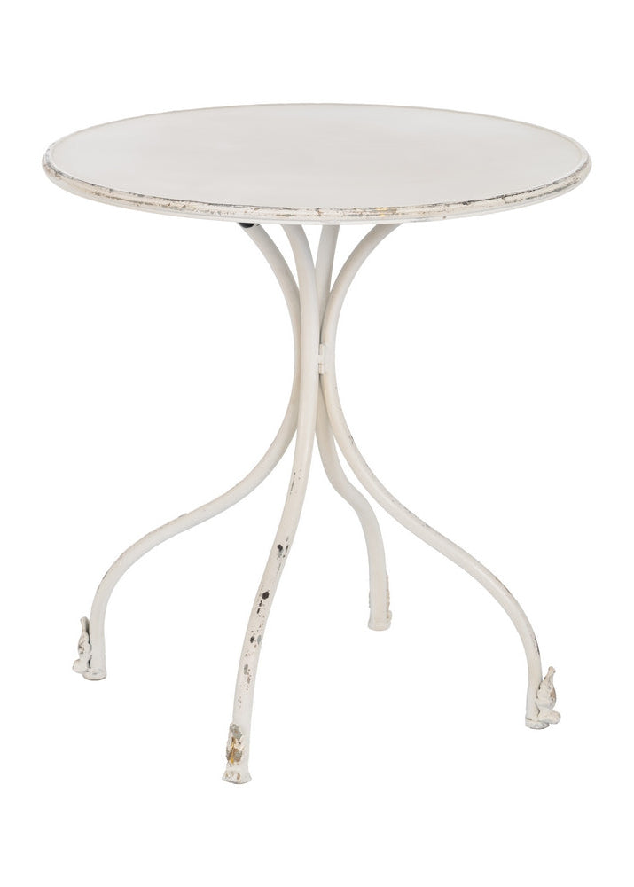 MESA AUXILIAR CREMA METAL 70 X 70 X 75 CM