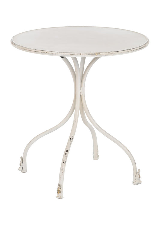 MESA AUXILIAR CREMA METAL 70 X 70 X 75 CM