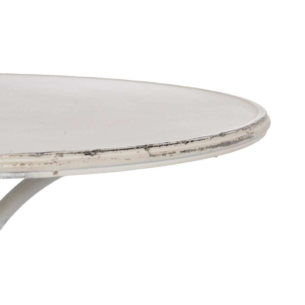 MESA AUXILIAR CREMA METAL 70 X 70 X 75 CM