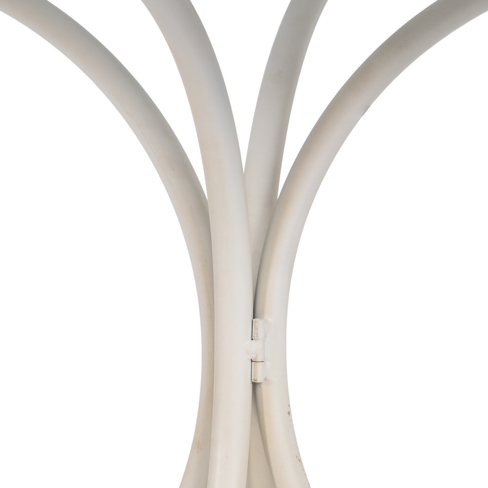 MESA AUXILIAR CREMA METAL 70 X 70 X 75 CM