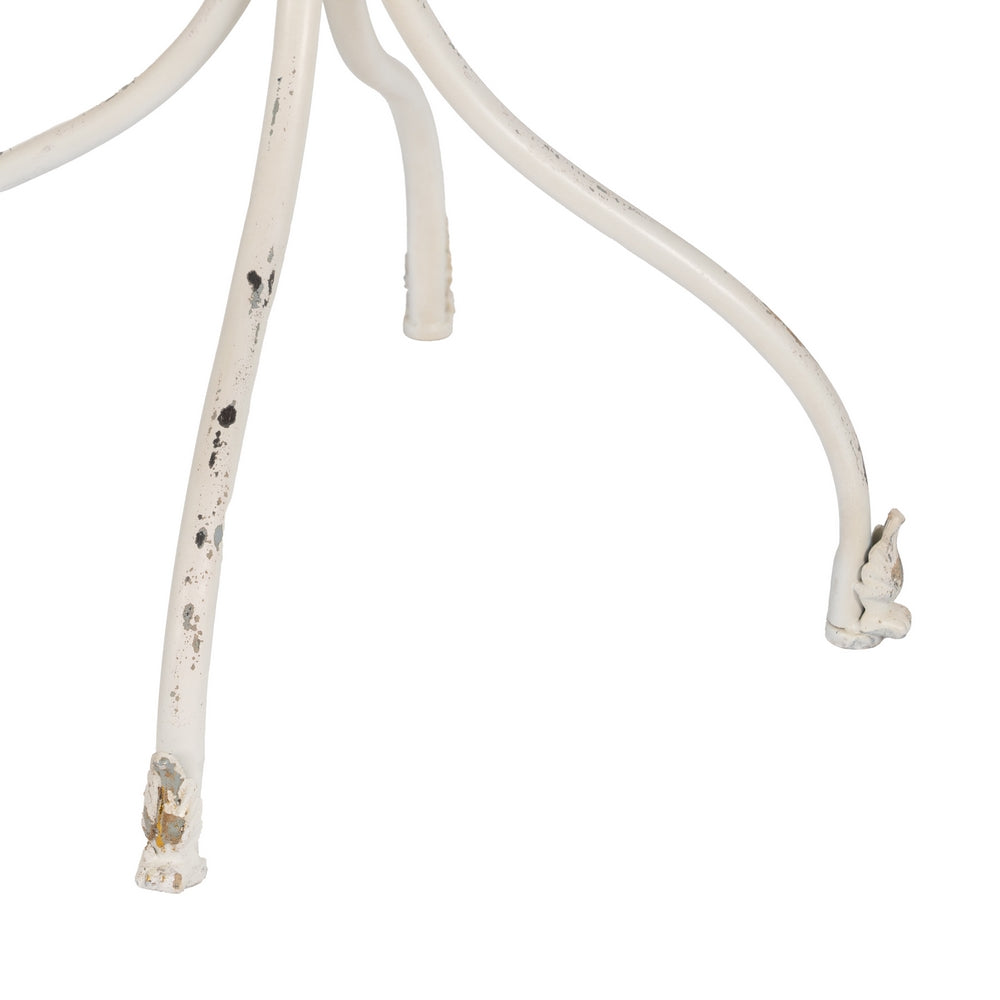 MESA AUXILIAR CREMA METAL 70 X 70 X 75 CM