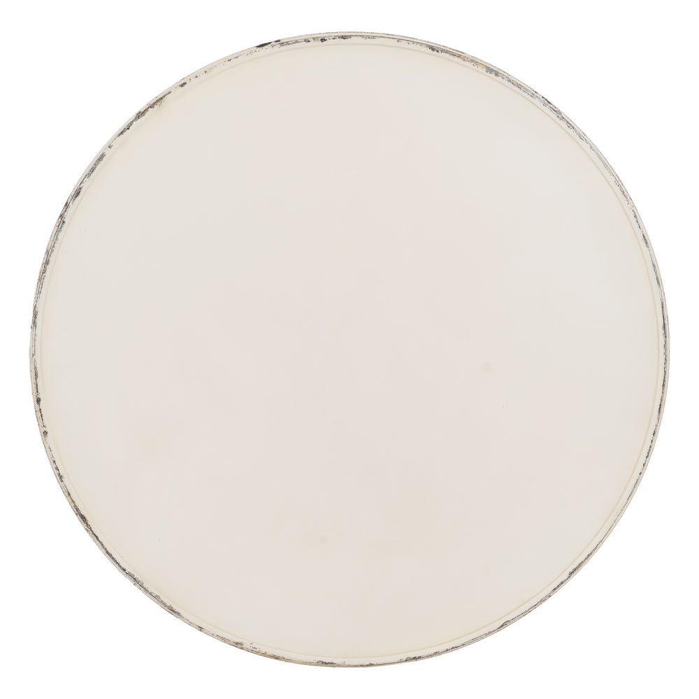MESA AUXILIAR CREMA METAL 70 X 70 X 75 CM