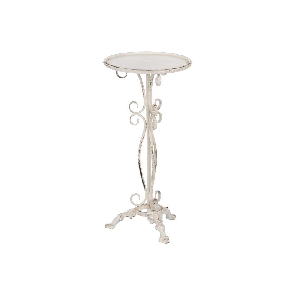 S/2 MESITAS CREMA METAL 40 X 40 X 77 CM