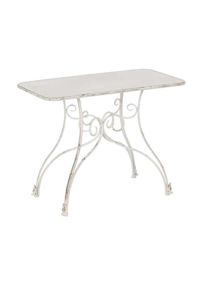 CONSOLA CREMA METAL 100 X 52 X 76 CM