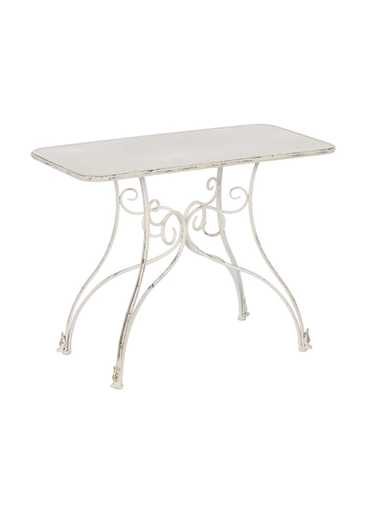 CONSOLA CREMA METAL 100 X 52 X 76 CM