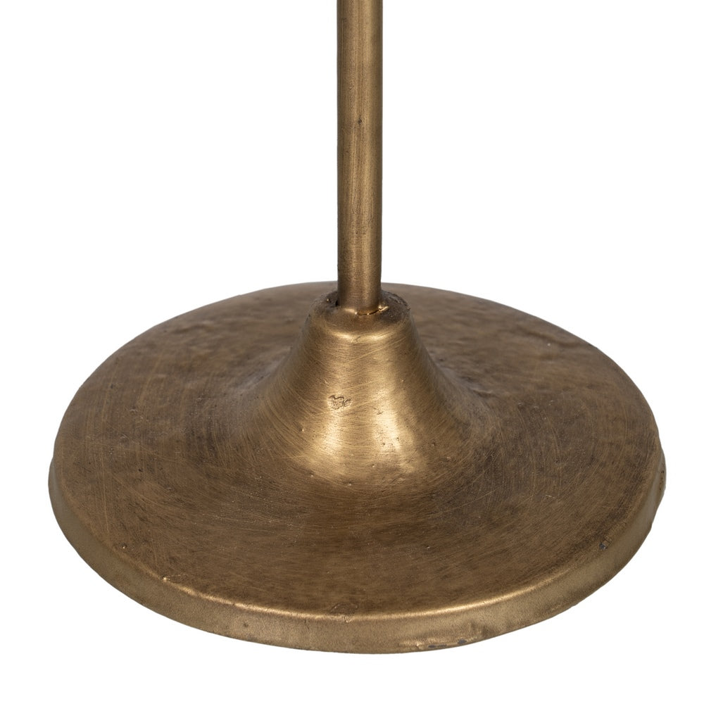 PORTAVELAS ORO METAL DECORACIÓN 17 X 17 X 30 CM