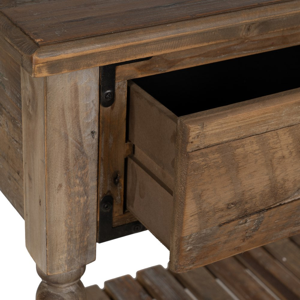 CONSOLA MARRÓN MADERA 184,50 X 50 X 86,80 CM