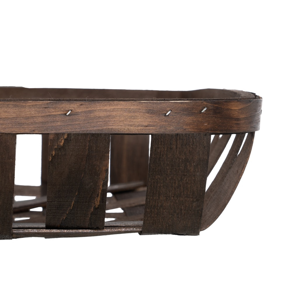 S/3 CESTAS MARRÓN MADERA DECORACIÓN 52 X 52 X 11,50 CM