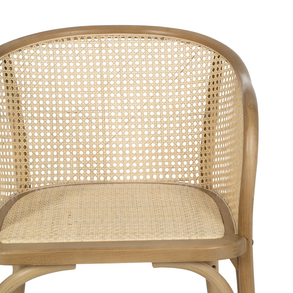 SILLA NATURAL MADERA-RATÁN 56 X 58 X 77 CM