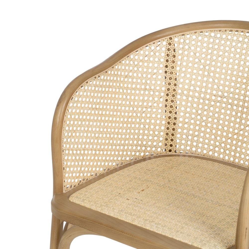 SILLA NATURAL MADERA-RATÁN 56 X 58 X 77 CM