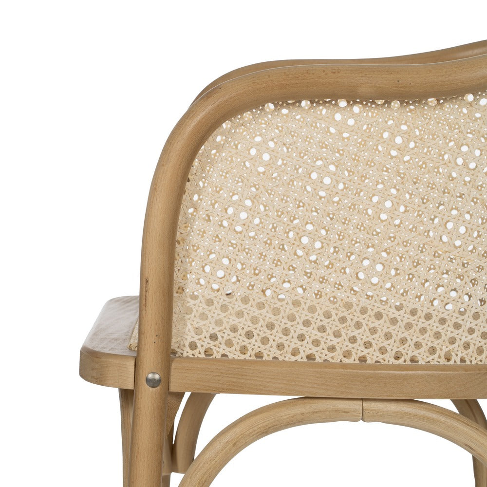 SILLA NATURAL MADERA-RATÁN 56 X 58 X 77 CM