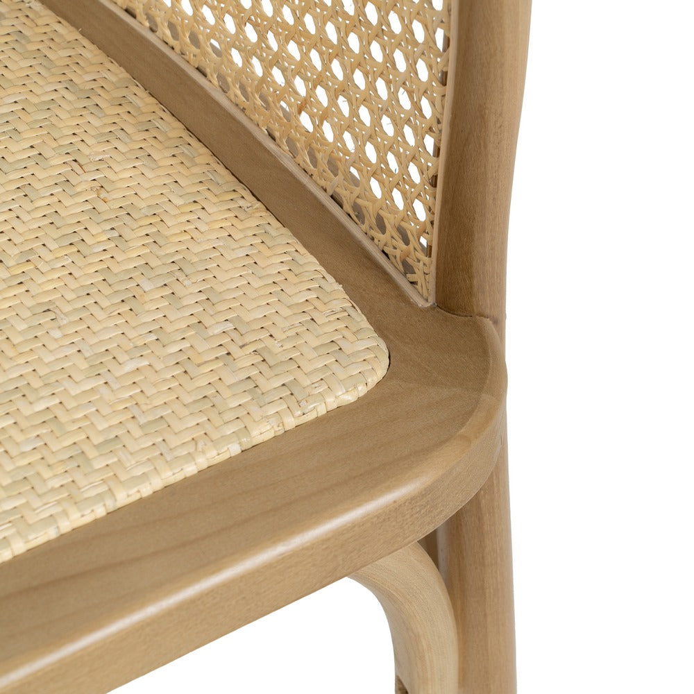 SILLA NATURAL MADERA-RATÁN 56 X 58 X 77 CM