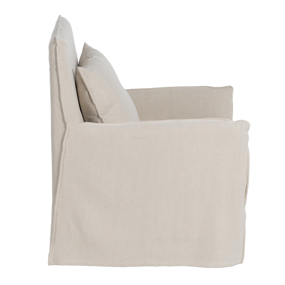 SILLÓN CREMA TEJIDO-MADERA 75 X 76 X 90,50 CM