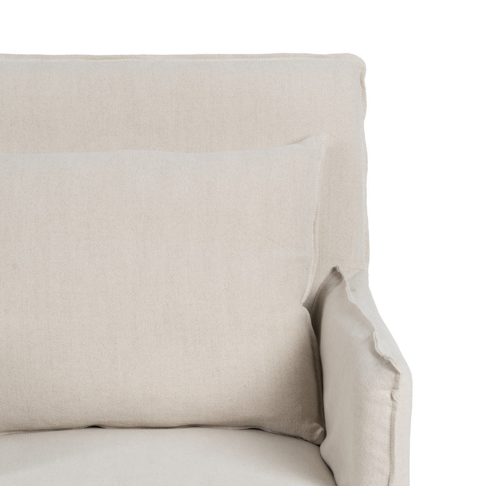 SILLÓN CREMA TEJIDO-MADERA 75 X 76 X 90,50 CM