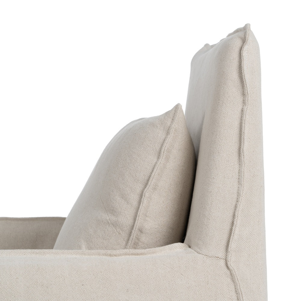 SILLÓN CREMA TEJIDO-MADERA 75 X 76 X 90,50 CM