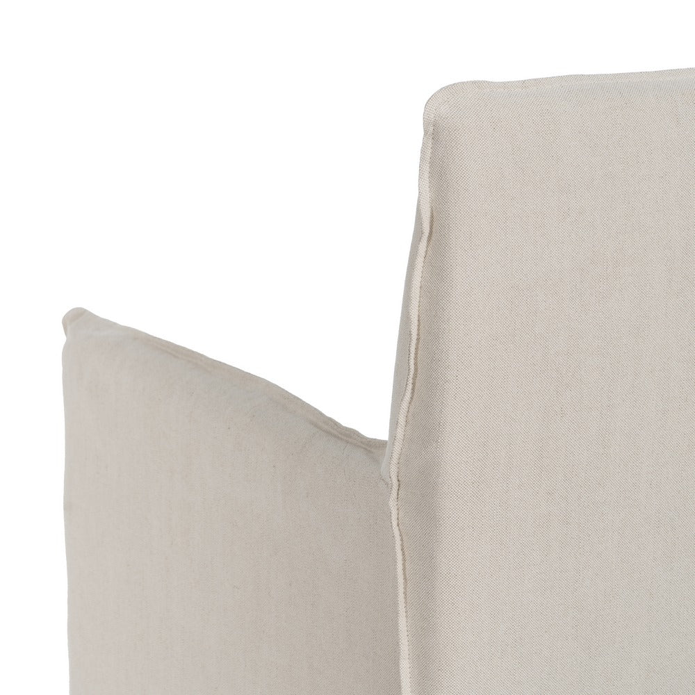 SILLÓN CREMA TEJIDO-MADERA 75 X 76 X 90,50 CM
