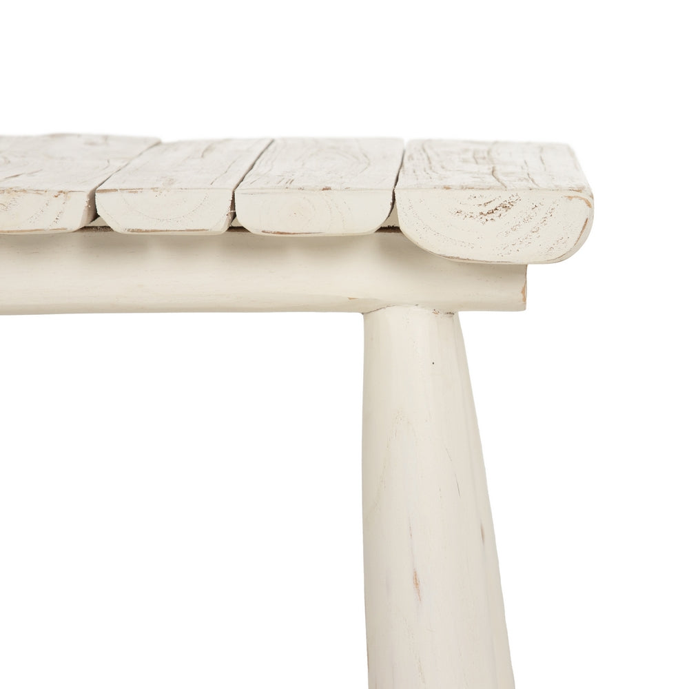 BANQUETA BLANCO ROZADO MADERA DE TECA 120 X 30 X 45 CM