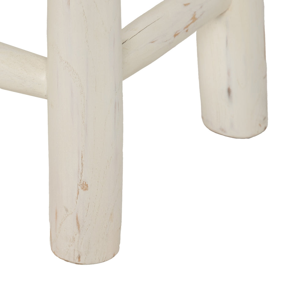 BANQUETA BLANCO ROZADO MADERA DE TECA 120 X 30 X 45 CM