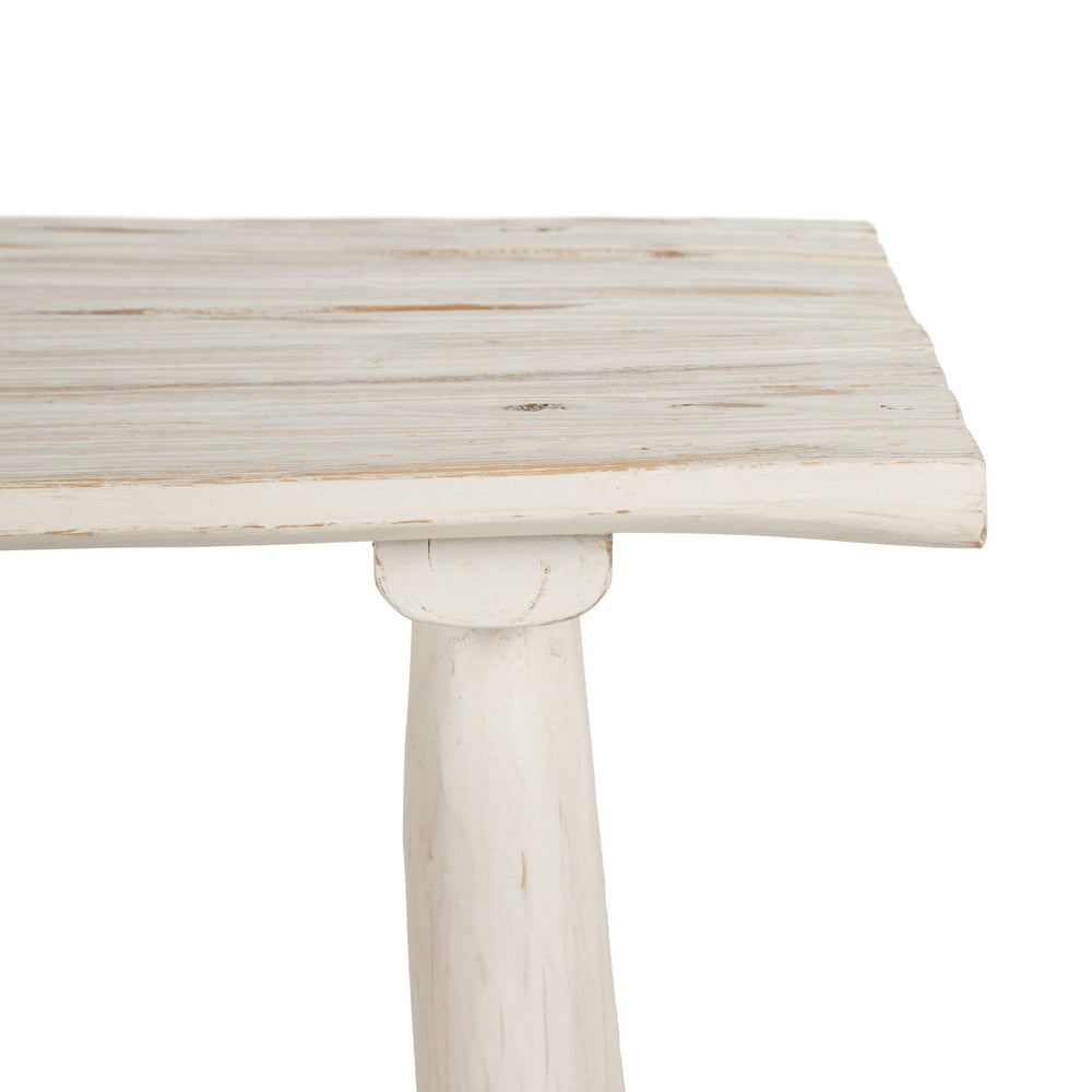 CONSOLA BLANCO ROZADO MADERA DE TECA 120 X 40 X 80 CM