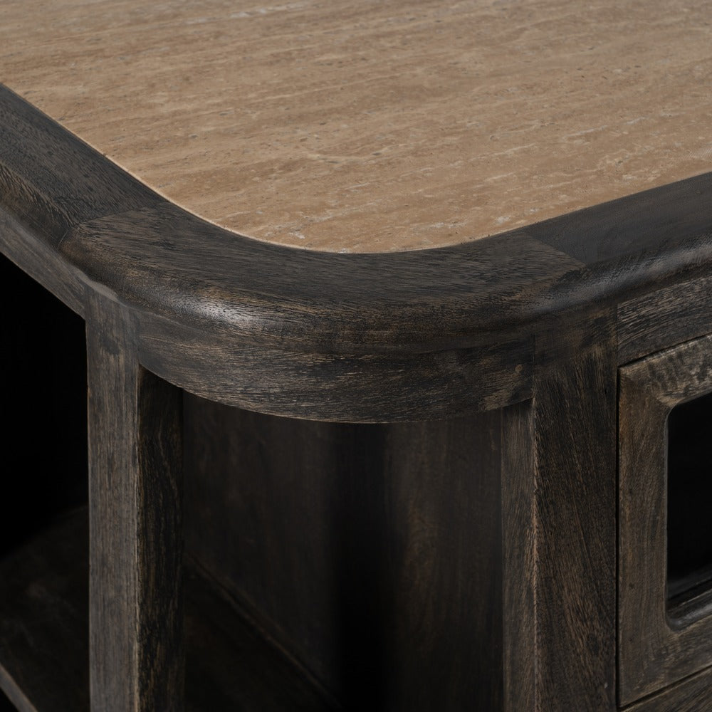 APARADOR MÁRMOL/MADERA COCINA 155 X 51 X 88 CM