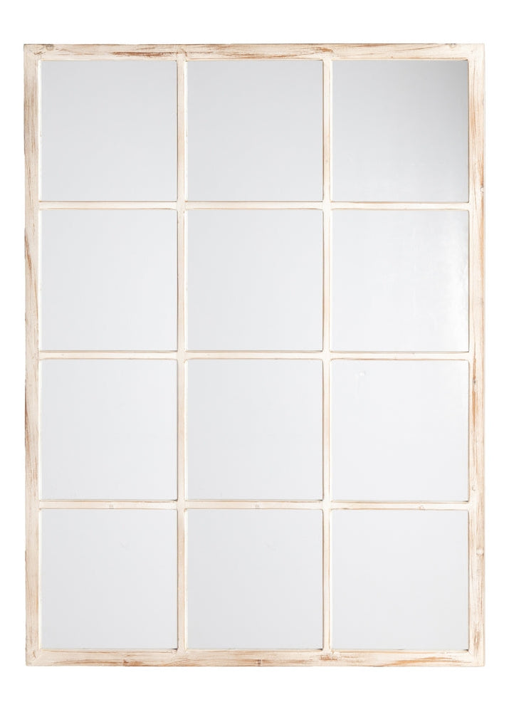 ESPEJO BLANCO ROZADO MADERA DECORACIÓN 90 X 3 X 120 CM