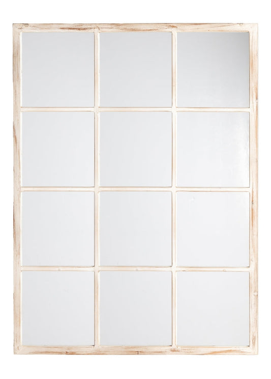 ESPEJO BLANCO ROZADO MADERA DECORACIÓN 90 X 3 X 120 CM