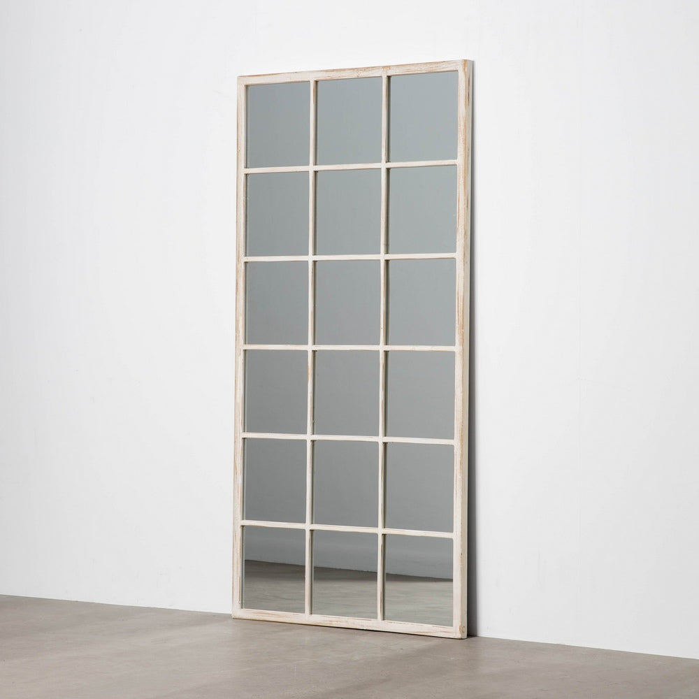 ESPEJO BLANCO ROZADO MADERA DECORACIÓN 90 X 3 X 180 CM