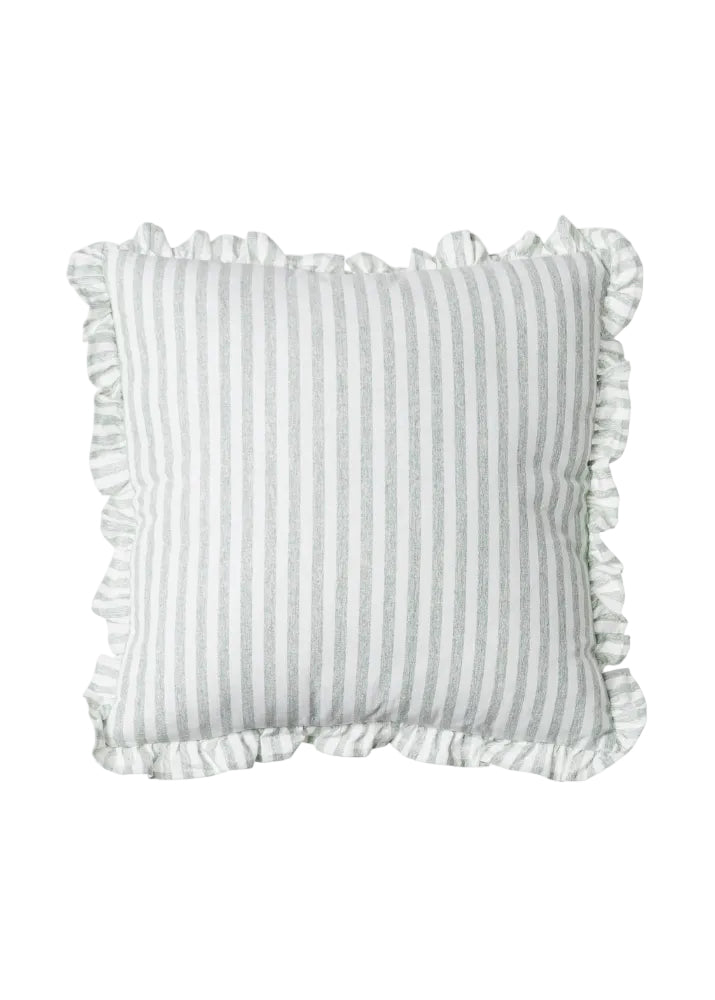 COJÍN RAYAS GRIS ALGODÓN 43 X 43 CM