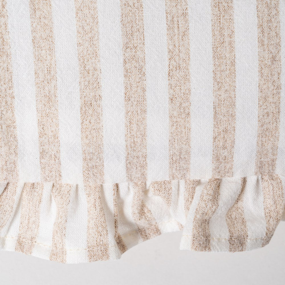 COJÍN RAYAS BEIGE ALGODÓN 43 X 43 CM