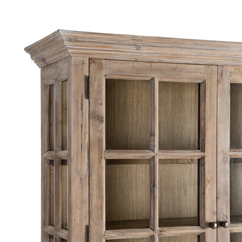 VITRINA MADERA DE PINO SALÓN 120 X 40 X 195 CM