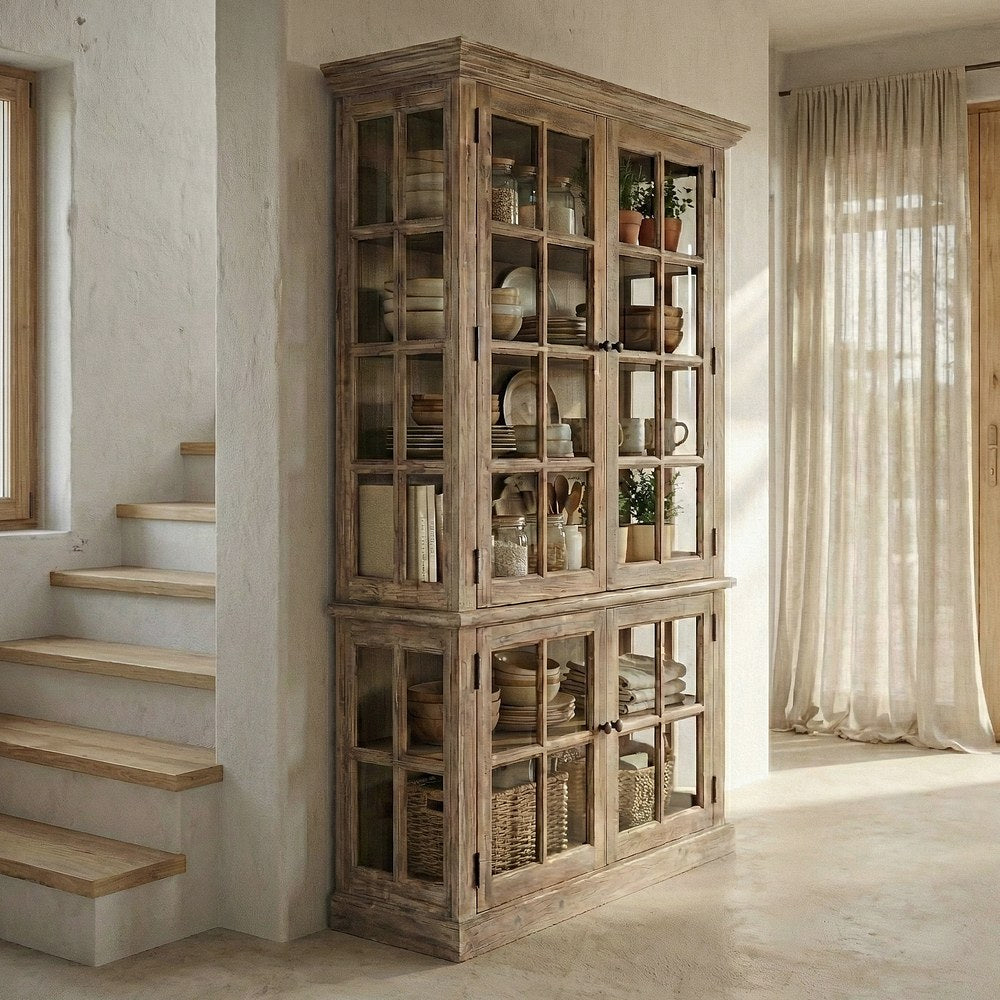 VITRINA MADERA DE PINO SALÓN 120 X 40 X 195 CM