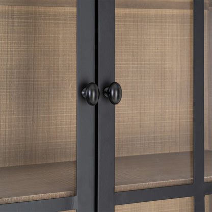 VITRINA NATURAL-NEGRO MADERA DE PINO 87 X 40 X 198 CM