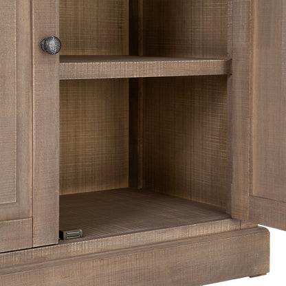 VITRINA NATURAL-NEGRO MADERA DE PINO 87 X 40 X 198 CM