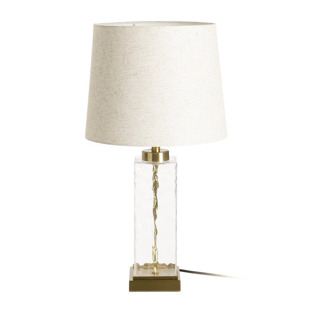 LÁMPARA MESA ORO METAL-CRISTAL 33 X 33 X 60,50 CM