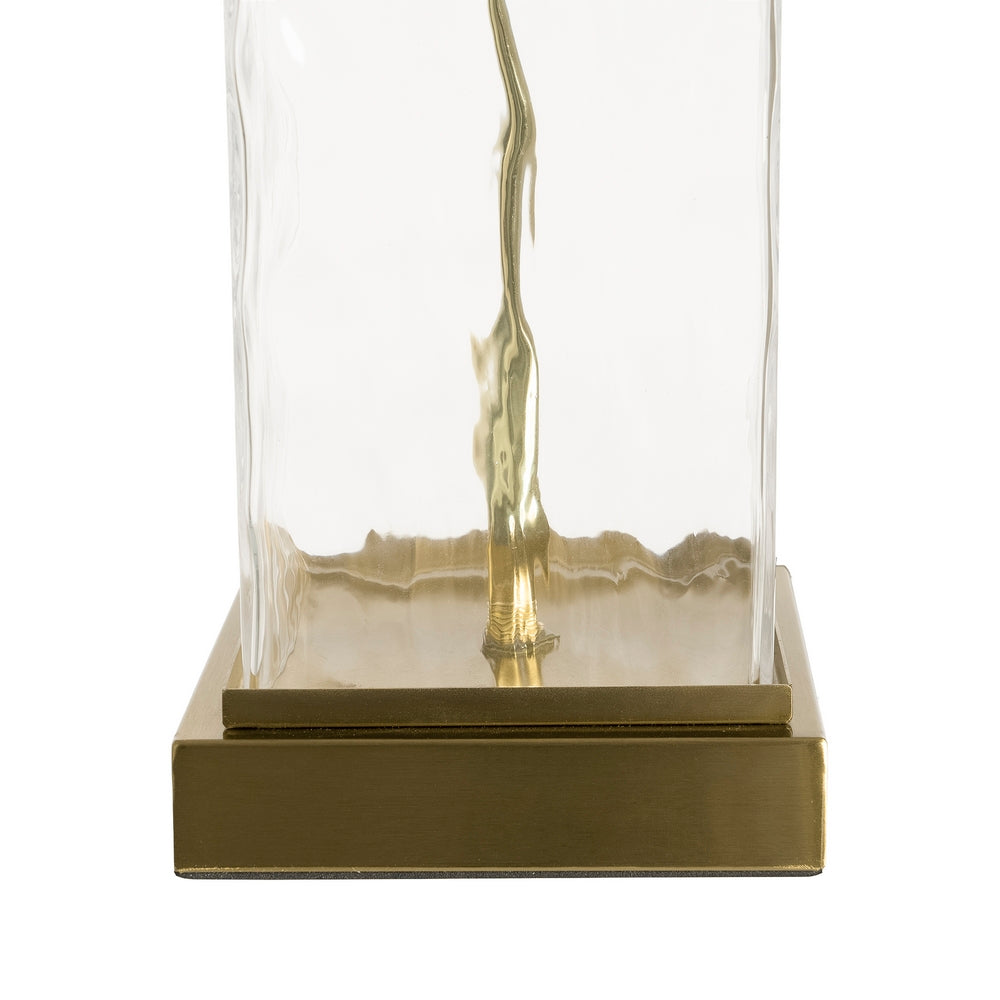 LÁMPARA MESA ORO METAL-CRISTAL 33 X 33 X 60,50 CM