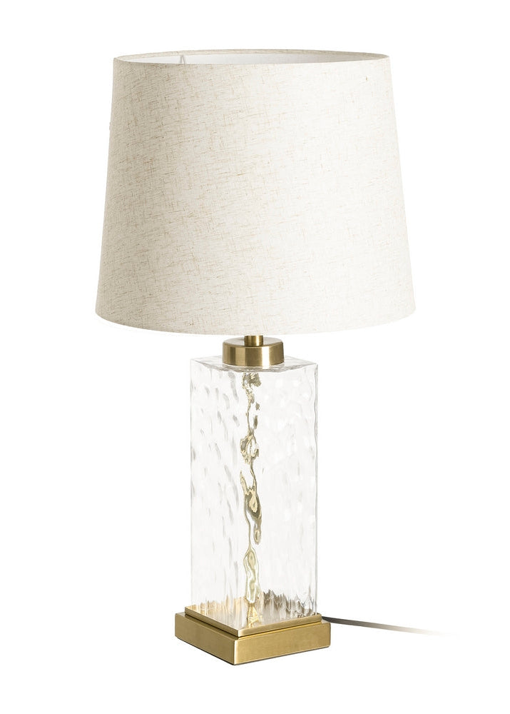 LÁMPARA MESA ORO METAL-CRISTAL 33 X 33 X 60,50 CM