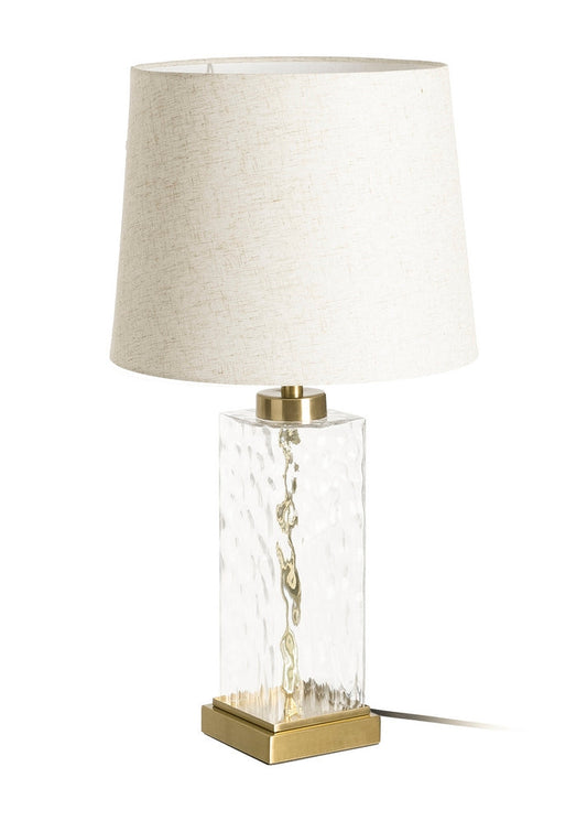 LÁMPARA MESA ORO METAL-CRISTAL 33 X 33 X 60,50 CM