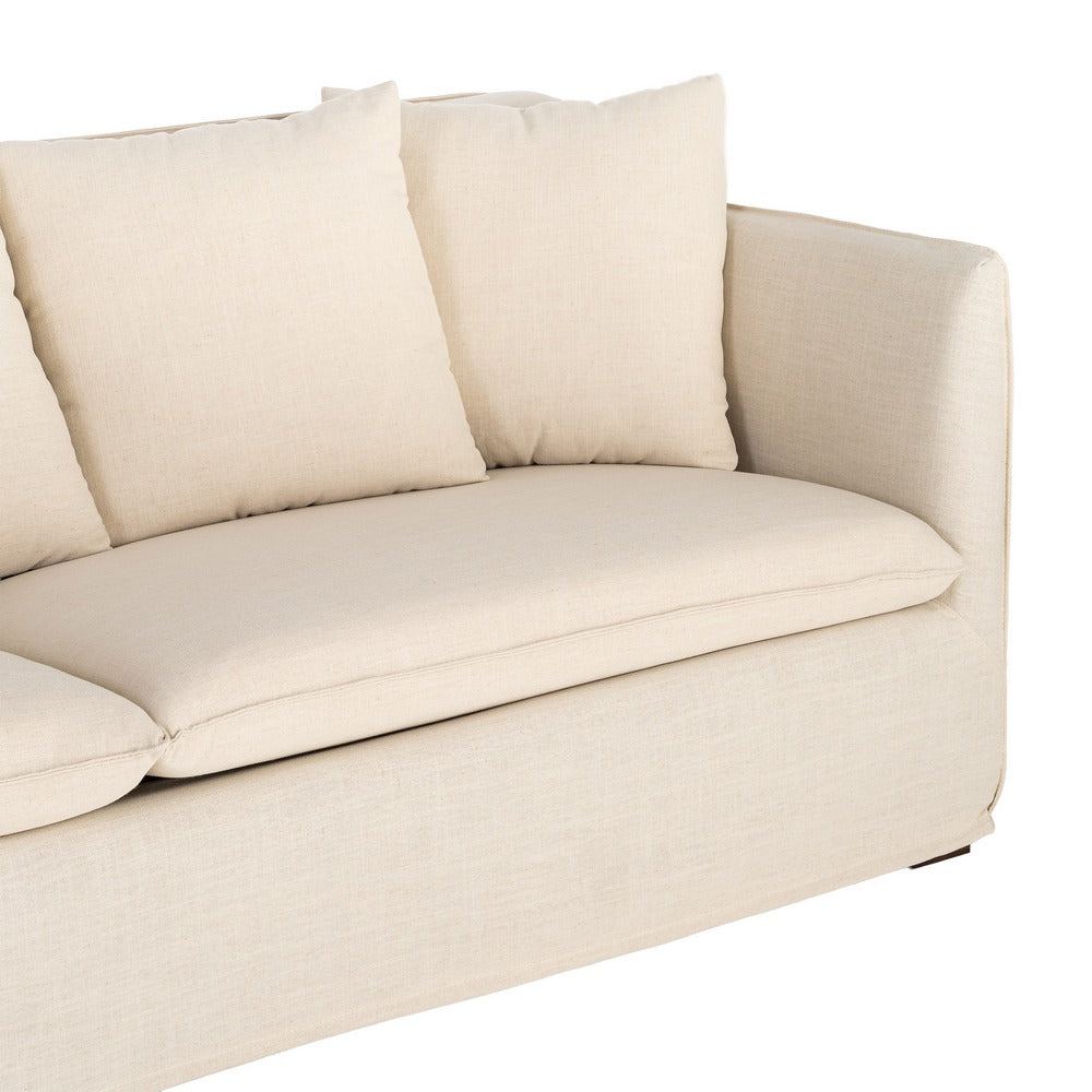 SOFÁ BEIGE TEJIDO SALÓN 215 X 92 X 78 CM