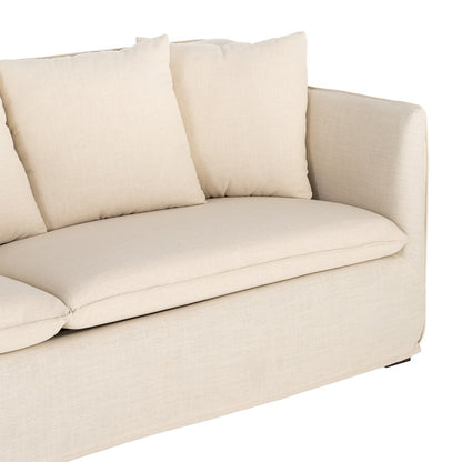SOFÁ BEIGE TEJIDO SALÓN 215 X 92 X 78 CM