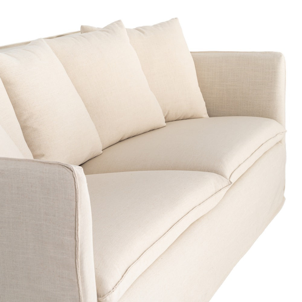 SOFÁ BEIGE TEJIDO SALÓN 215 X 92 X 78 CM